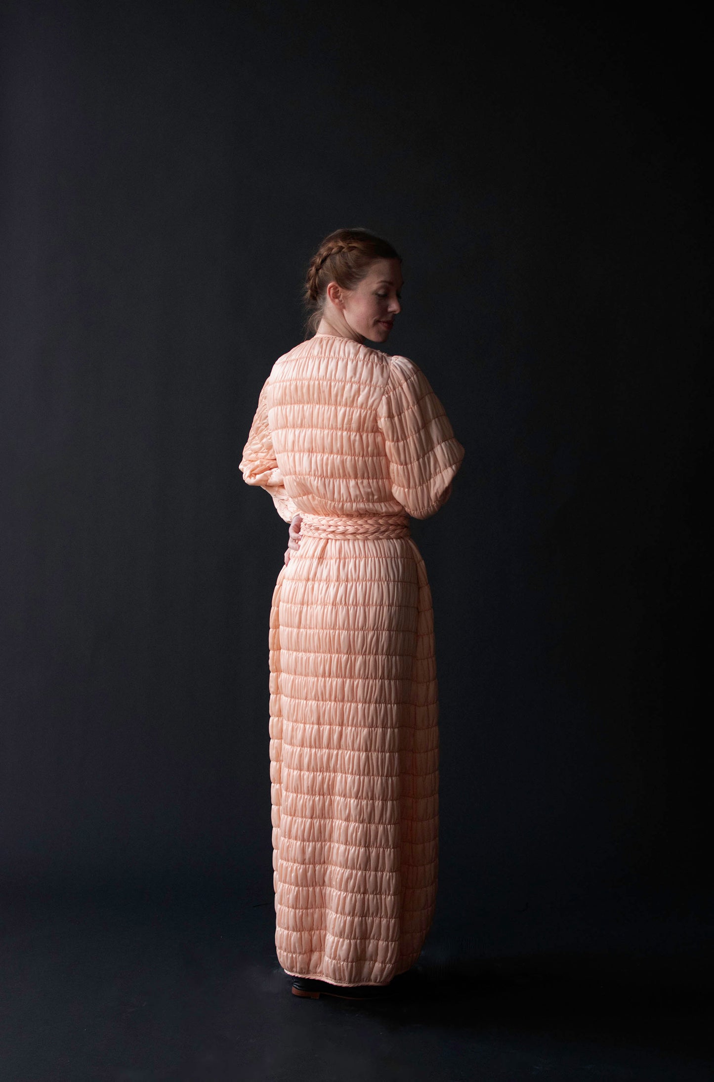 1980s Quilted Robe w/ Braided Belt | Mary McFadden