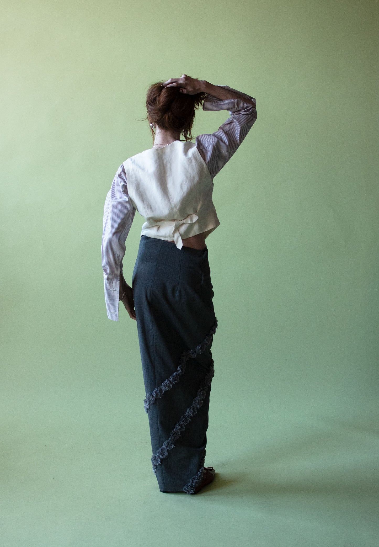 Ruffled Gray Skirt | Romeo Gigli