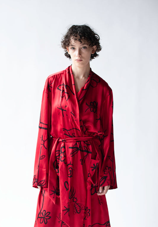 Bug Print Silk Robe | Todd Oldham