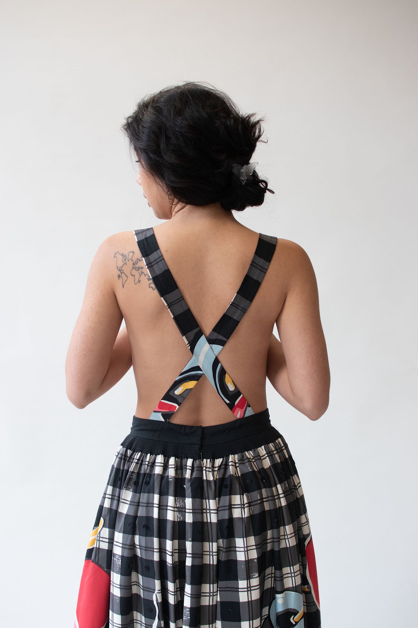 1980s Silk Breakfast Pinafore Gown | Michael Vollbracht