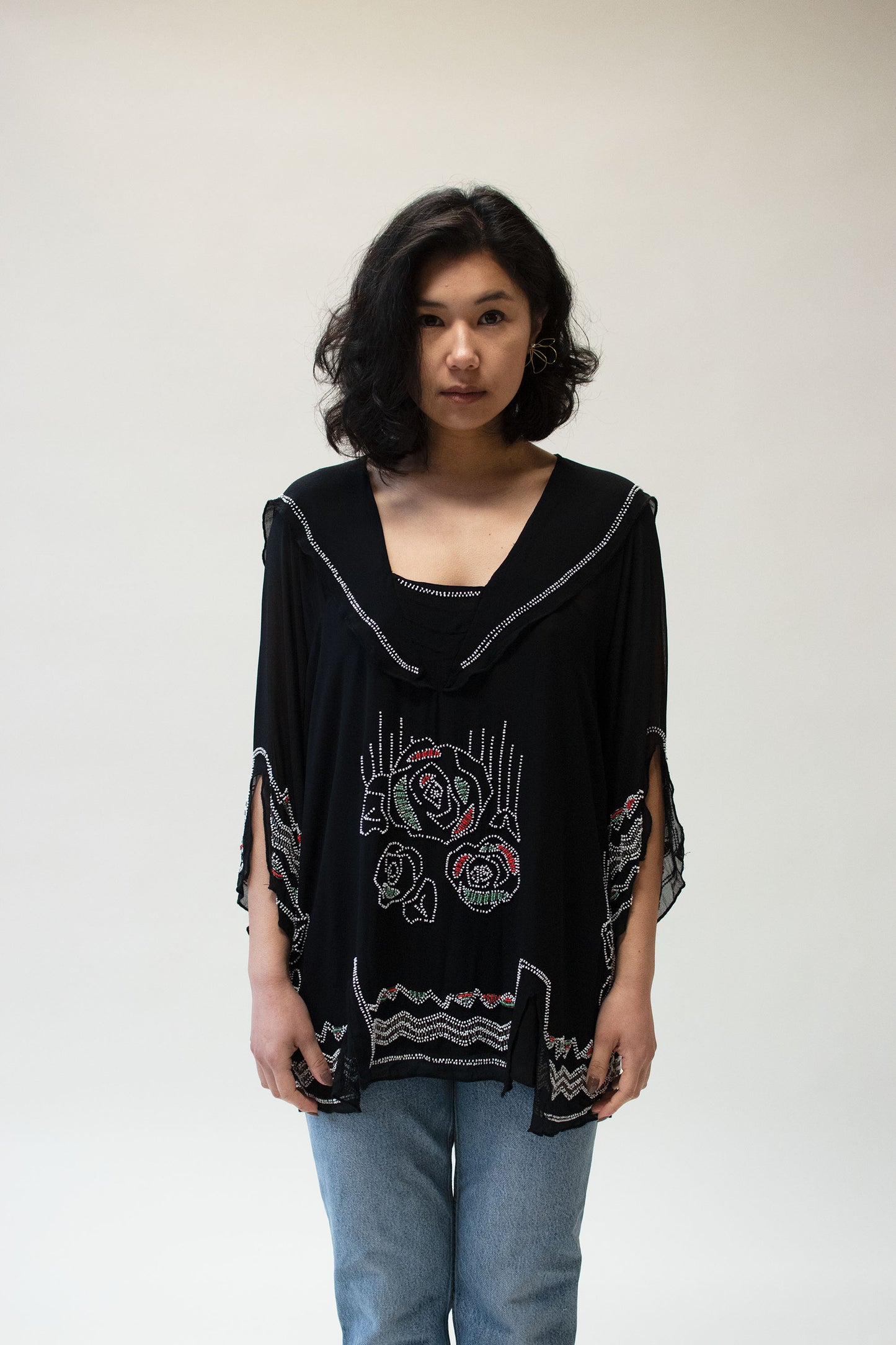 Beaded Chiffon Blouse | Anna Suit