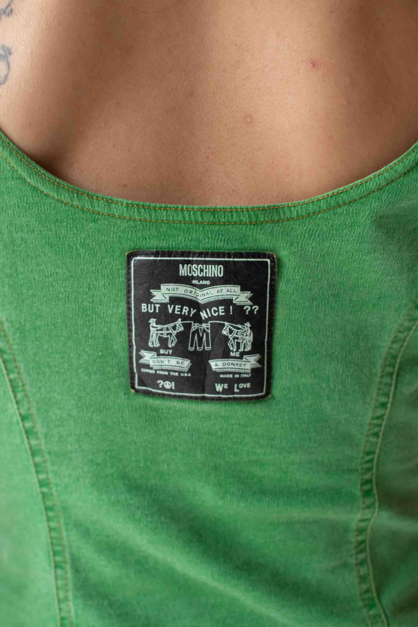 1990s Green Denim Shirt | Moschino Jeans