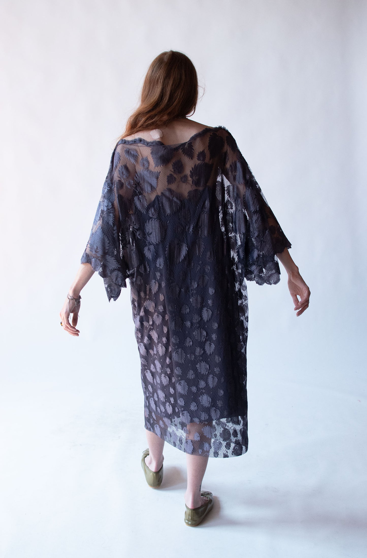 1980s Mauve Lace Dress