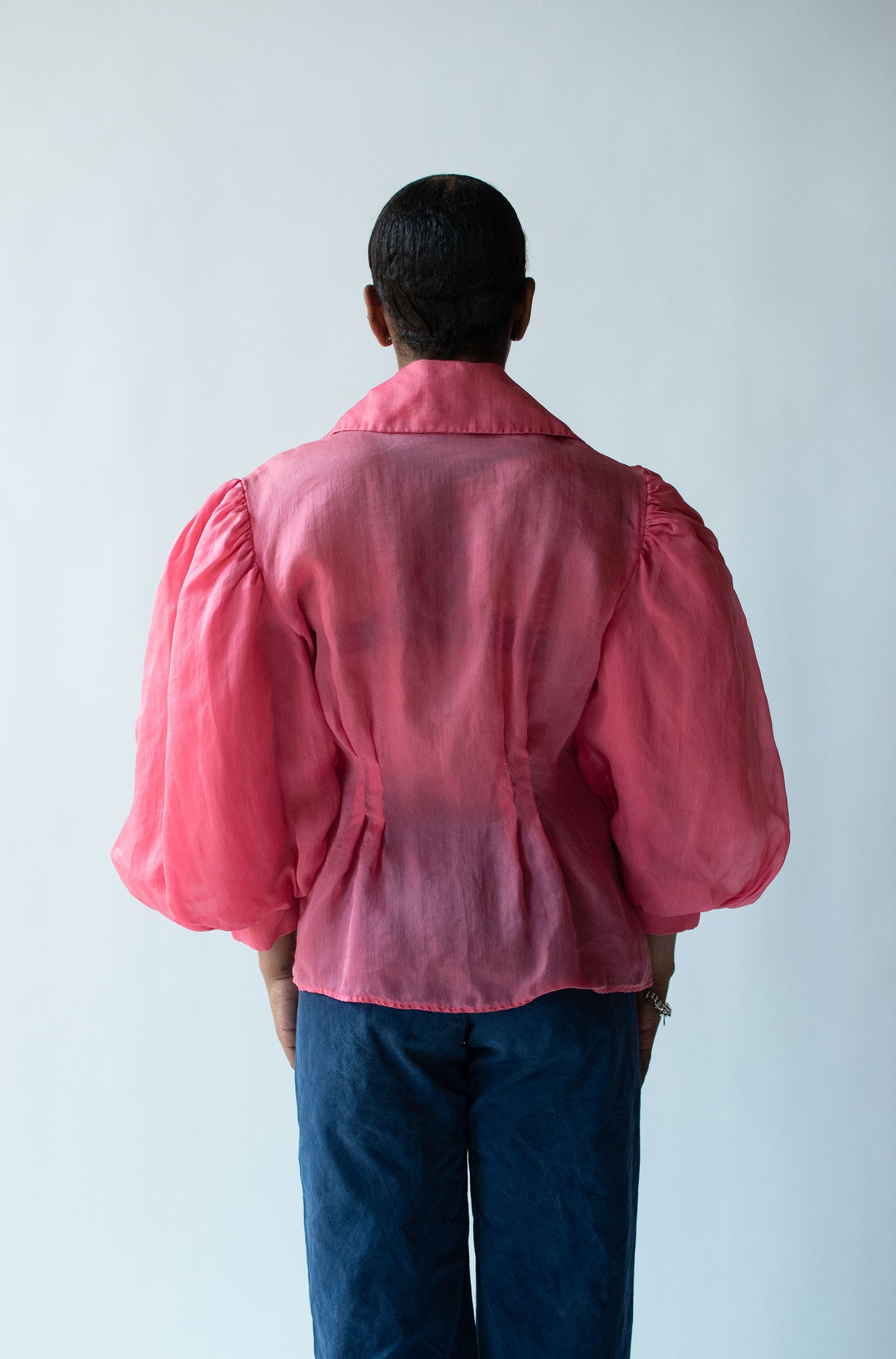 1990s Pink Silk Blouse | Victor Costa