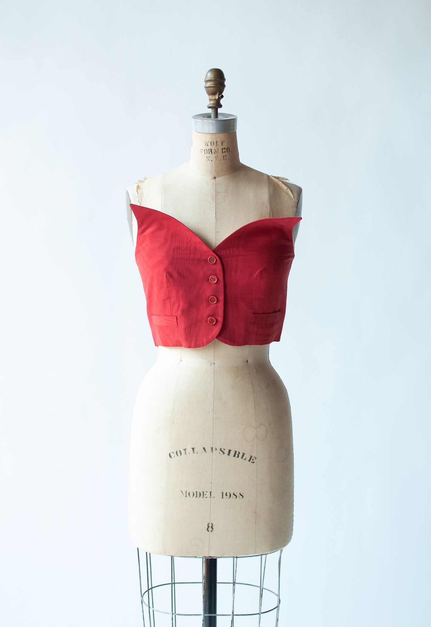 Red Moire Bustier | Romeo Gigli 1991