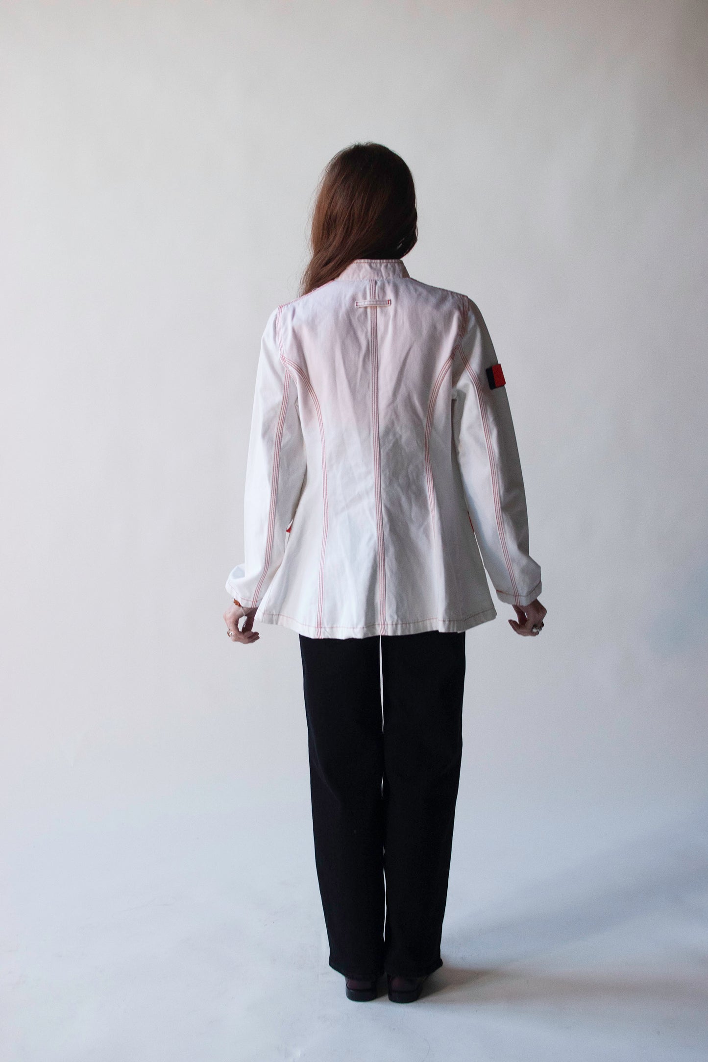 White Jacket w/ Contrast Stitching | Gaultier Jeans