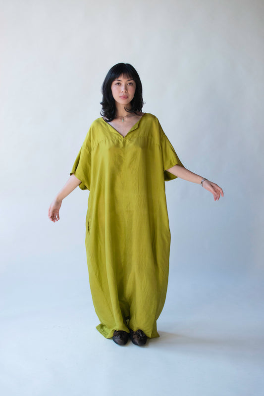 Chartreuse Silk Caftan | Donna Karan