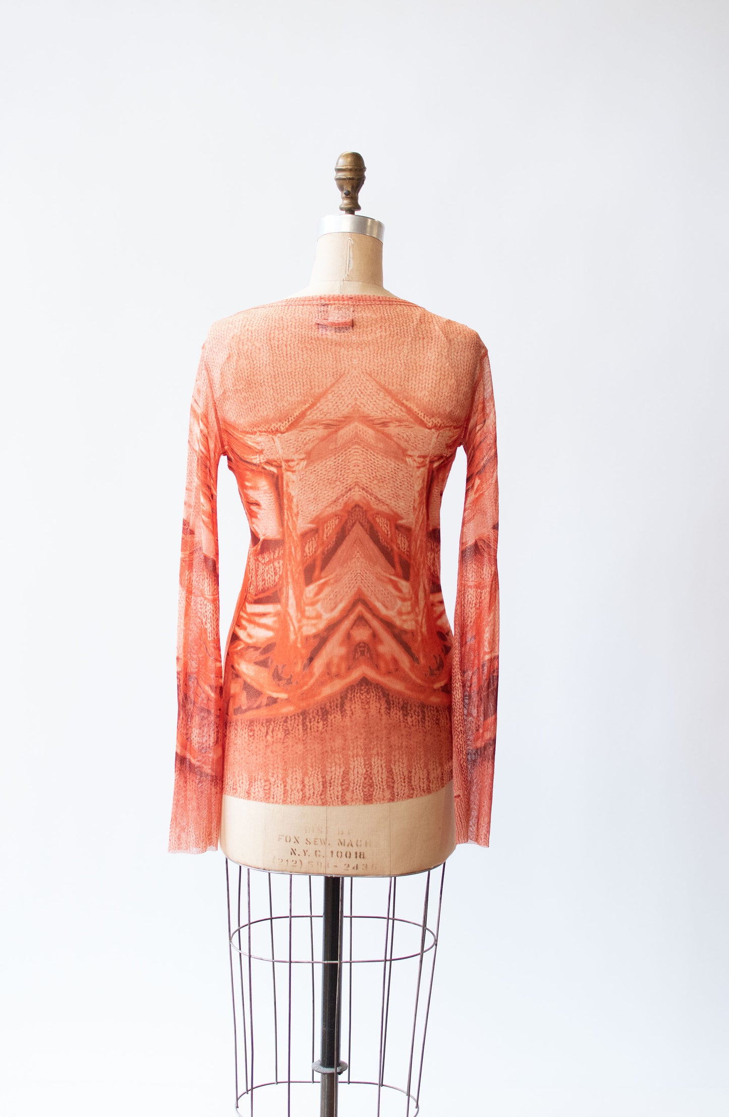 Knit Print Mesh Top | Jean Paul Gaultier
