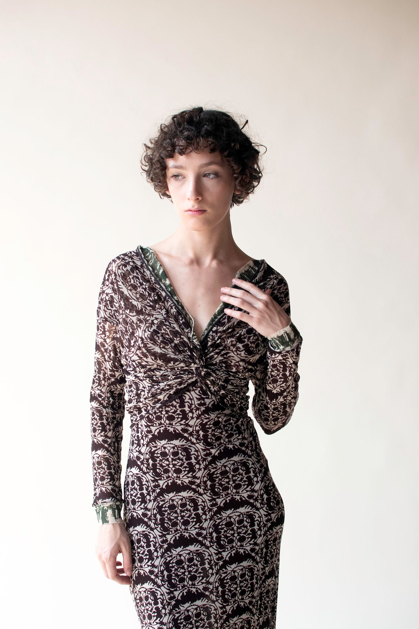Cherub Print Mesh Dress | Jean Paul Gaultier