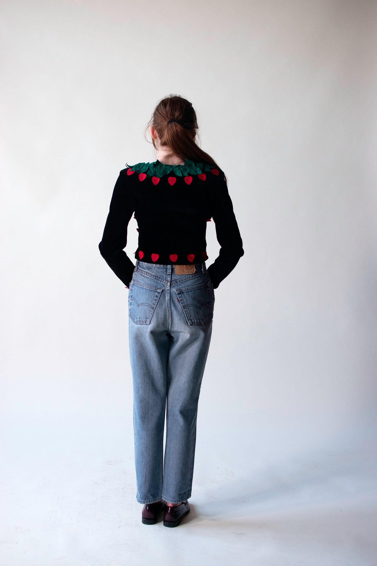 1990s Velvet Jacket W/ Felt Hearts | Moschino Cheap & Chic