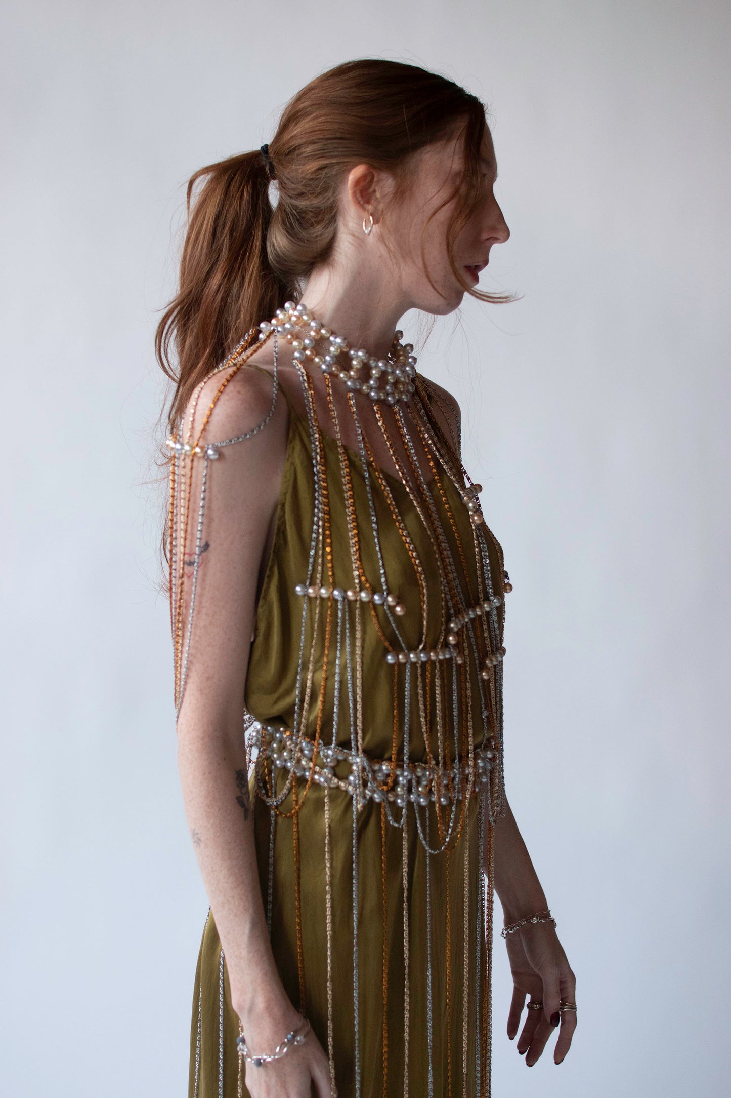 1970s Pearl & Chain Top | Loris Azzaro
