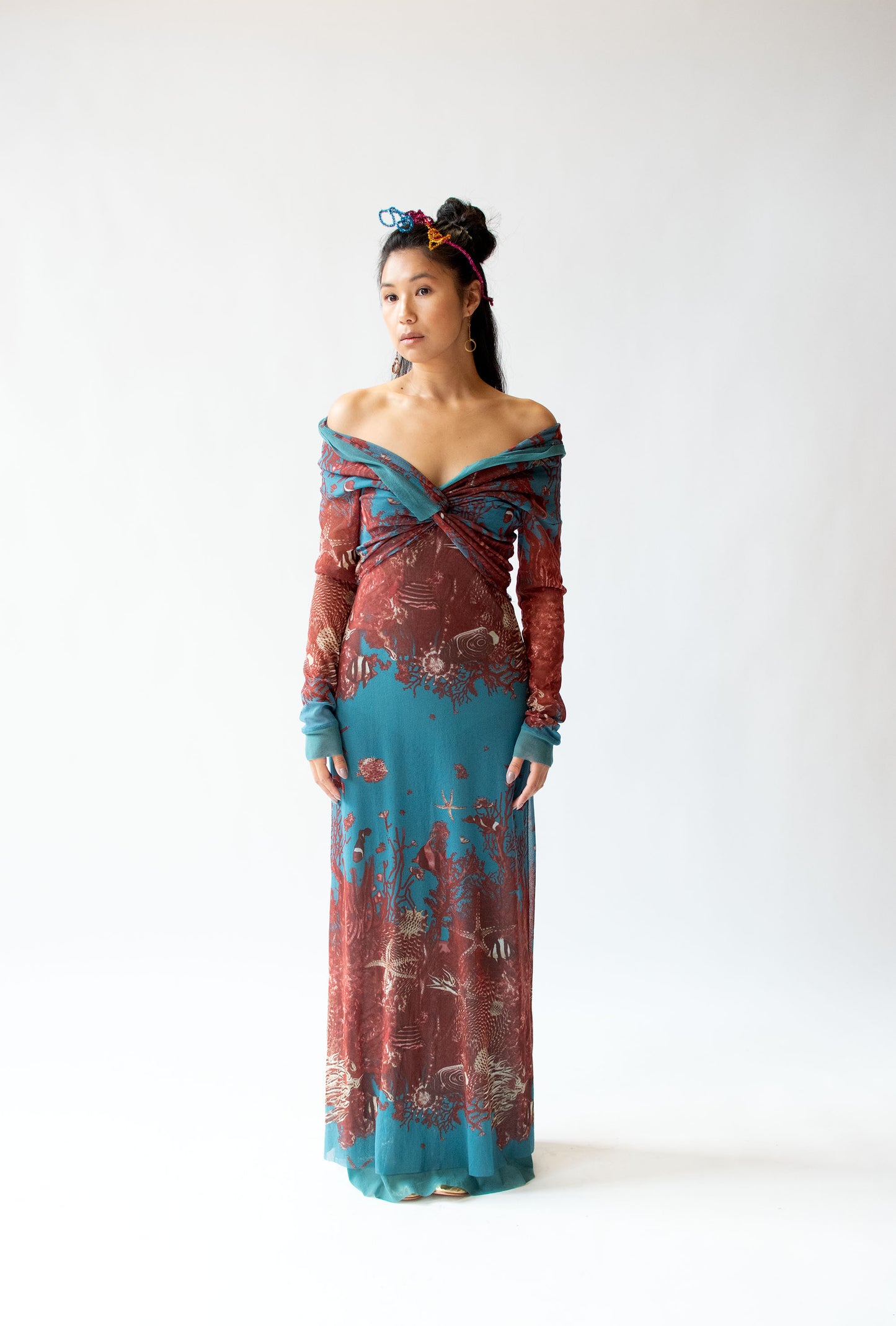 1990s Sea Life Print Mesh Dress | Jean Paul Gaultier