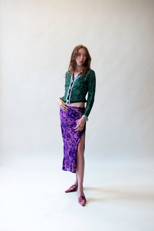 Purple Devoré Velvet Skirt | Voyage Invest in the Original