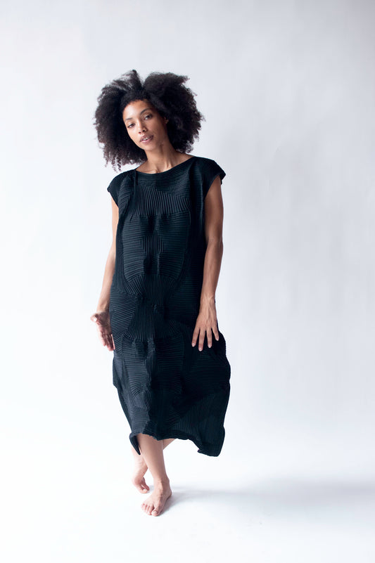 Pleated Black Dress | Issey Miyake