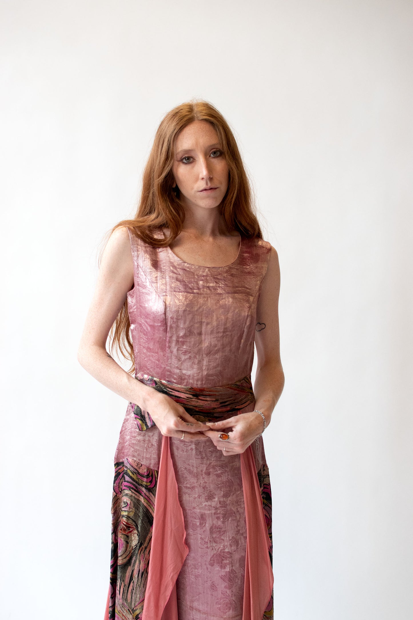 1920s Pink Lamé Dress