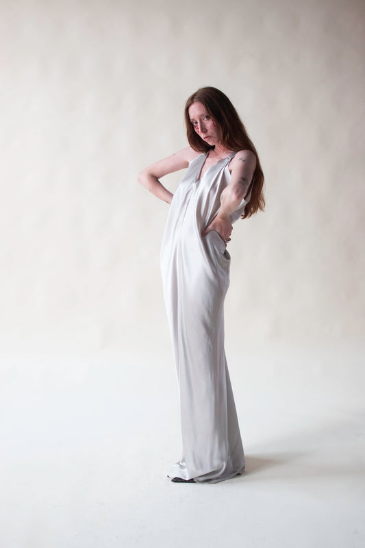 Dove Gray Silk Dress | Alberta Ferretti