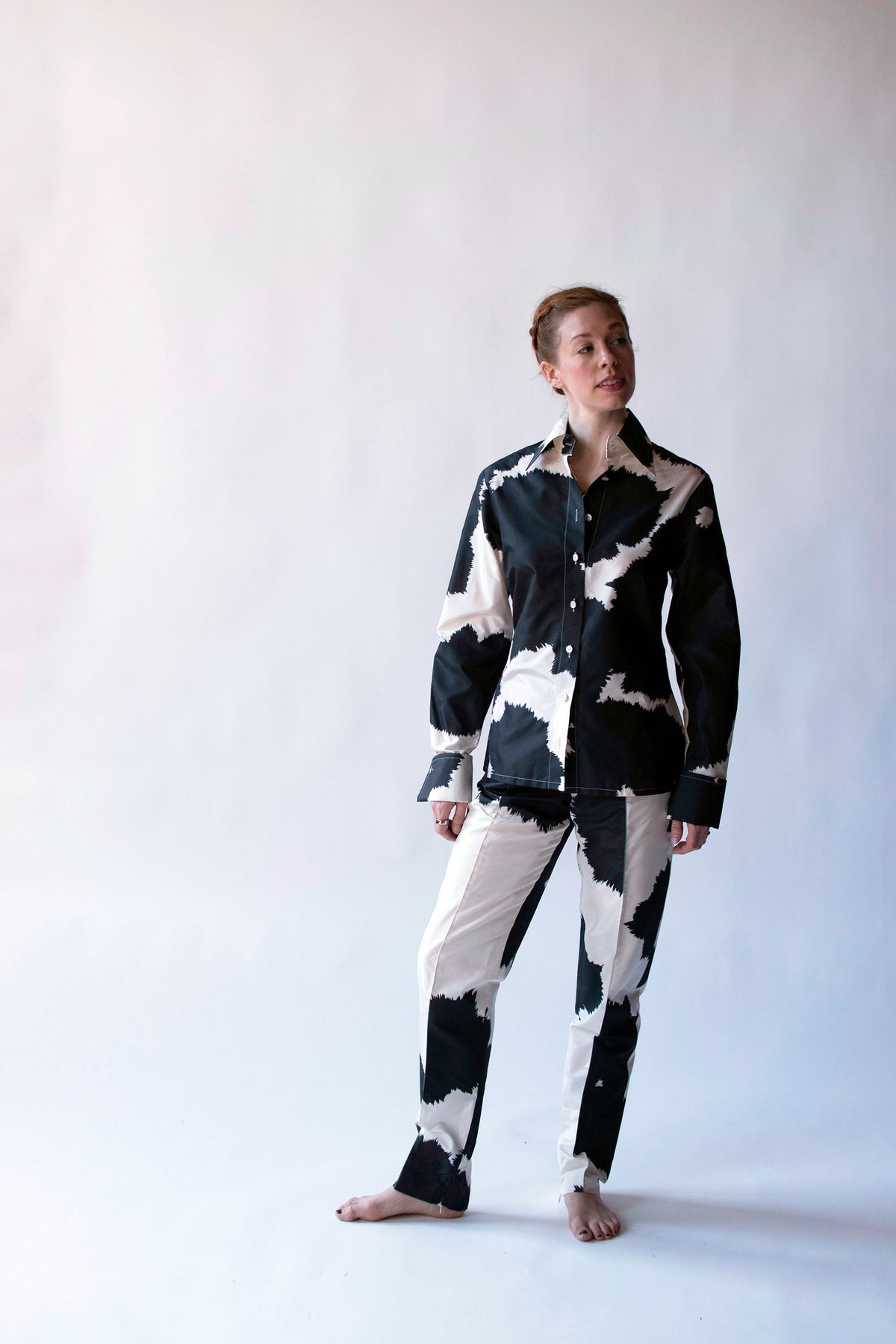 Silk Cow Print Pants Set | Gianfranco Ferré