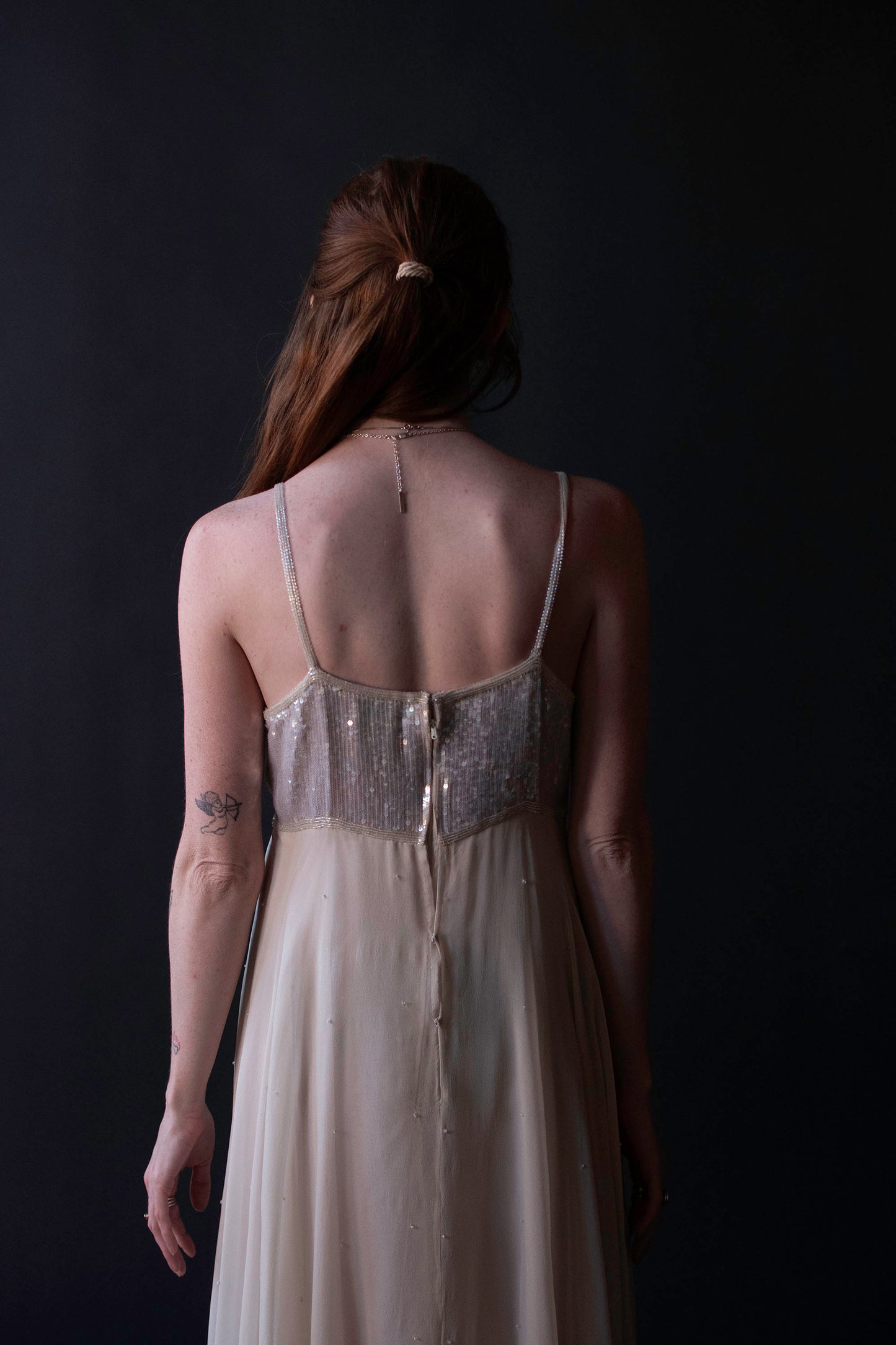 Chiffon Dress w/ Sequins | Judith Ann