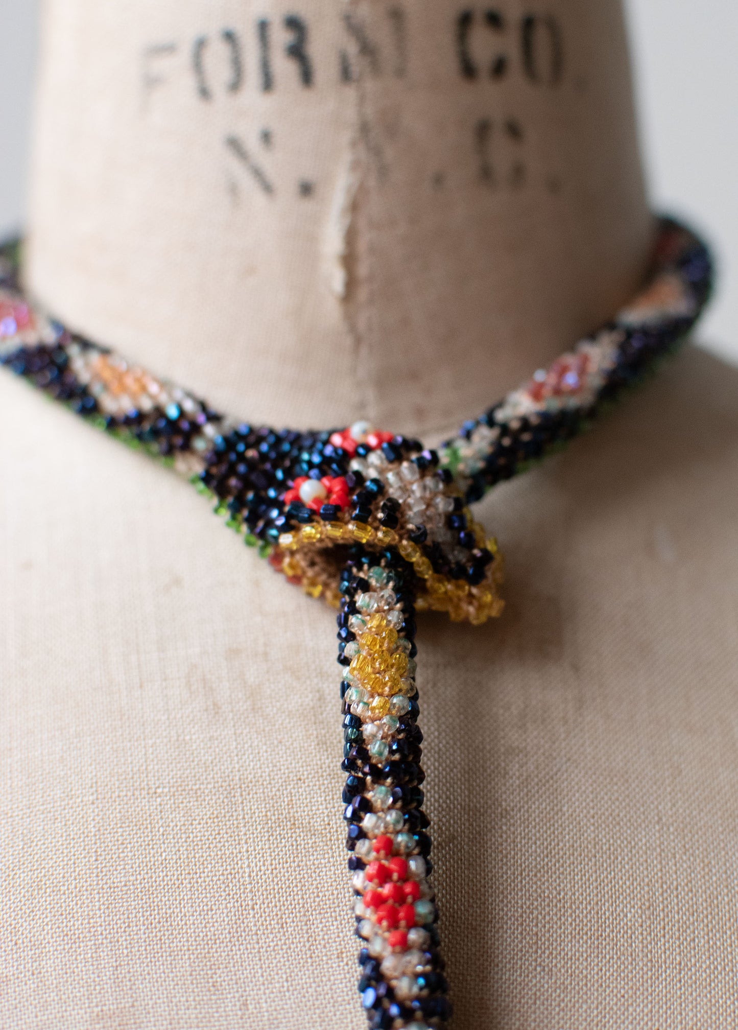 Bead Crochet Snake | Oil Slick Multi Color Diamond