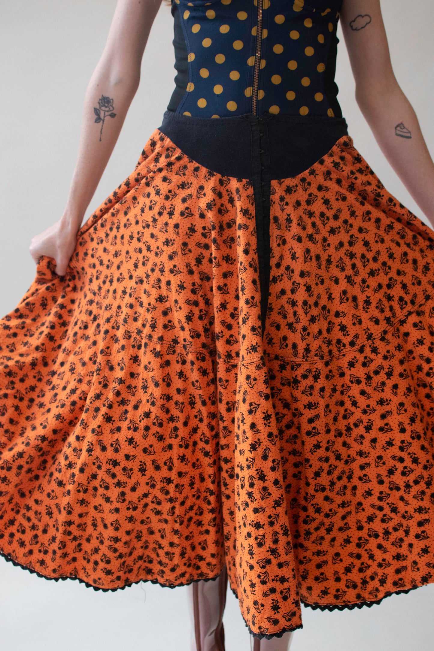 Orange Flannel Skirt | Betsey Johnson Punk Label