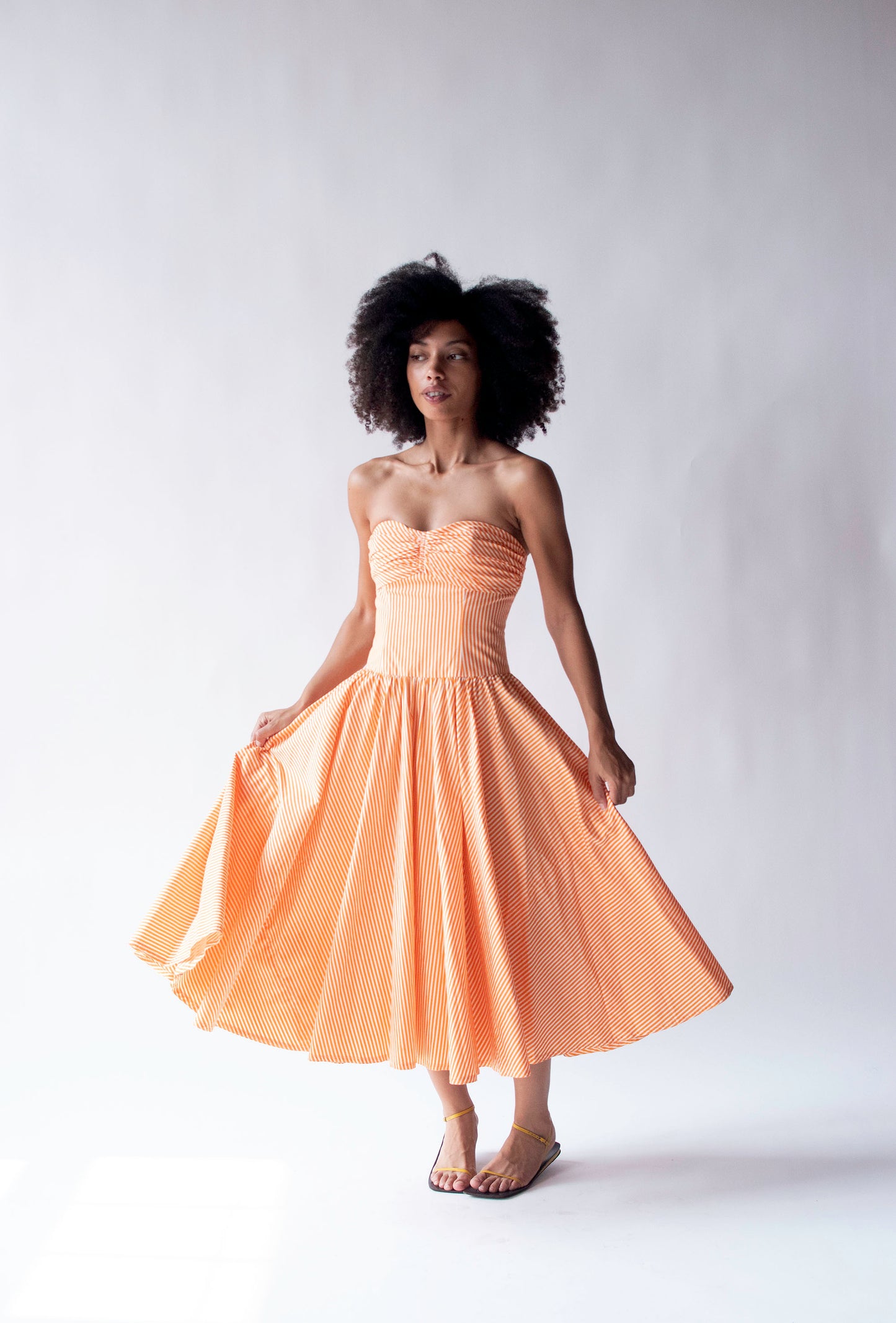 Strapless Striped Sundress | Albert Nipon