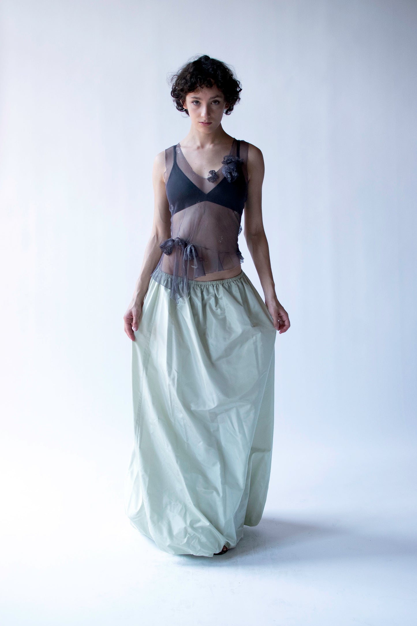 Mesh Tank w/ Sequin Rosettes | Rozae Nichols