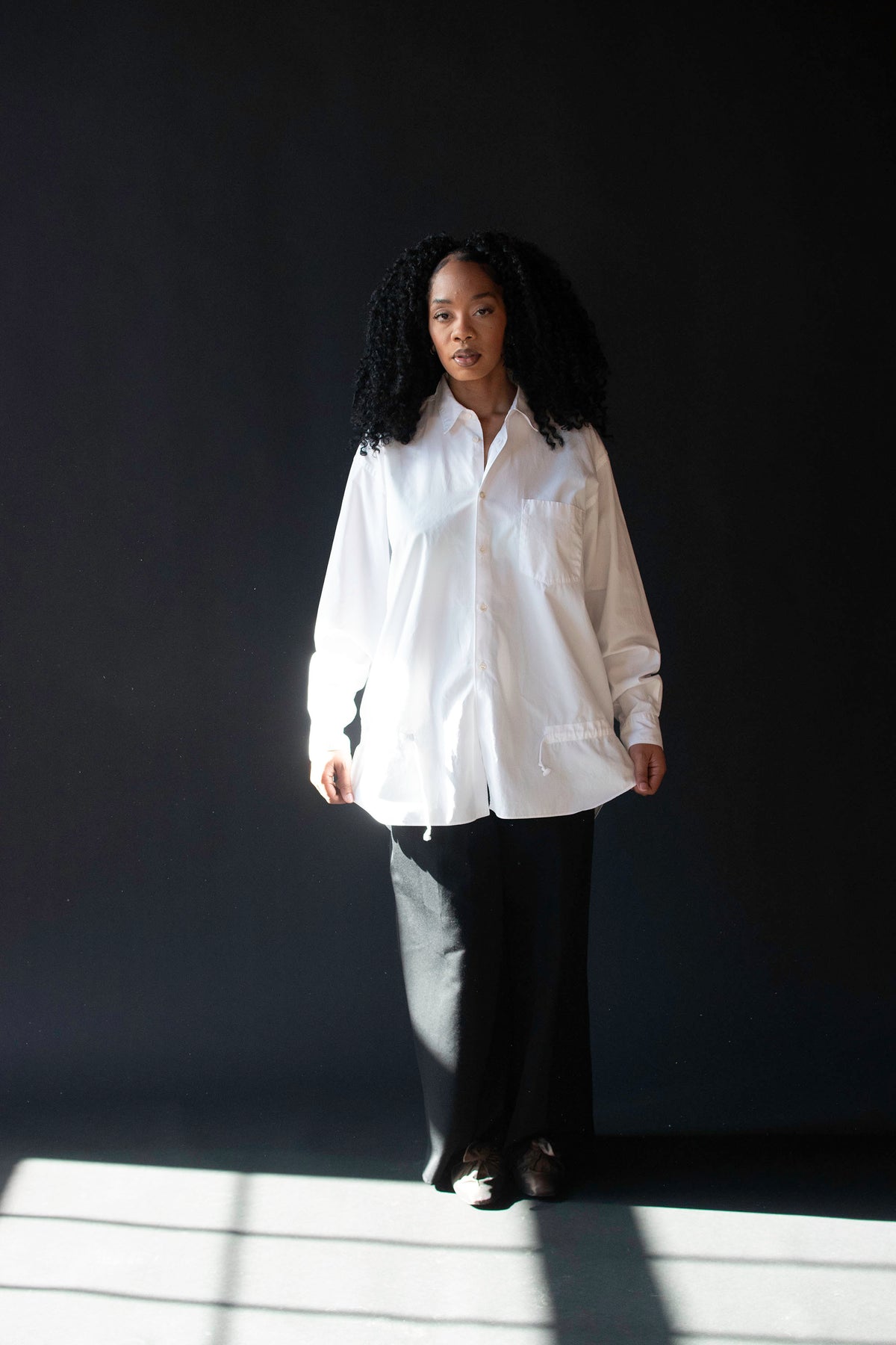 White Shirt w/ Drawstrings | Comme des Garcons