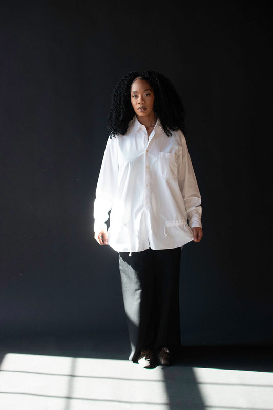 White Shirt w/ Drawstrings | Comme des Garcons