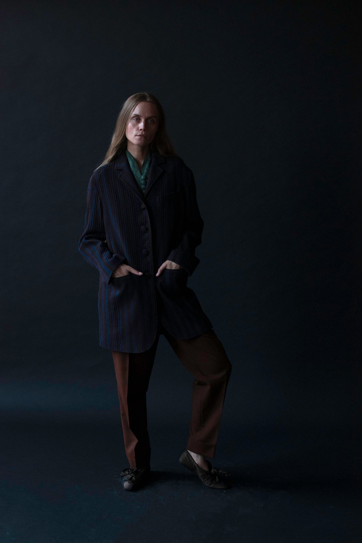 Blue Pinstripe Blazer | G Gigli