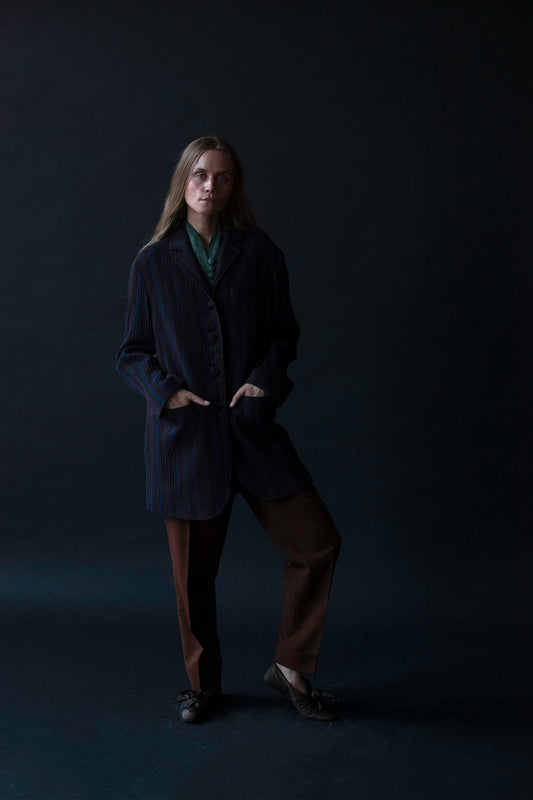 Blue Pinstripe Blazer | G Gigli