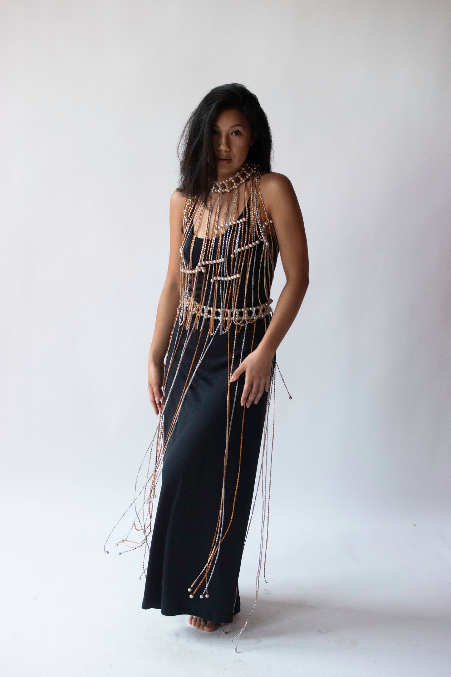 1970s Pearl & Chain Top | Loris Azzaro