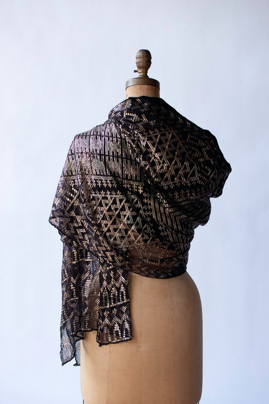 1920s Assuit Tulle bi Telli Shawl