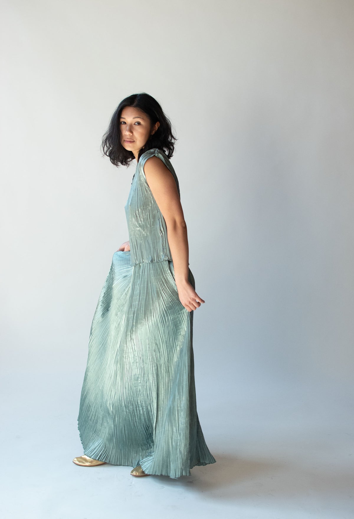 Seafoam Plisse Set | Justine Limpus Parish