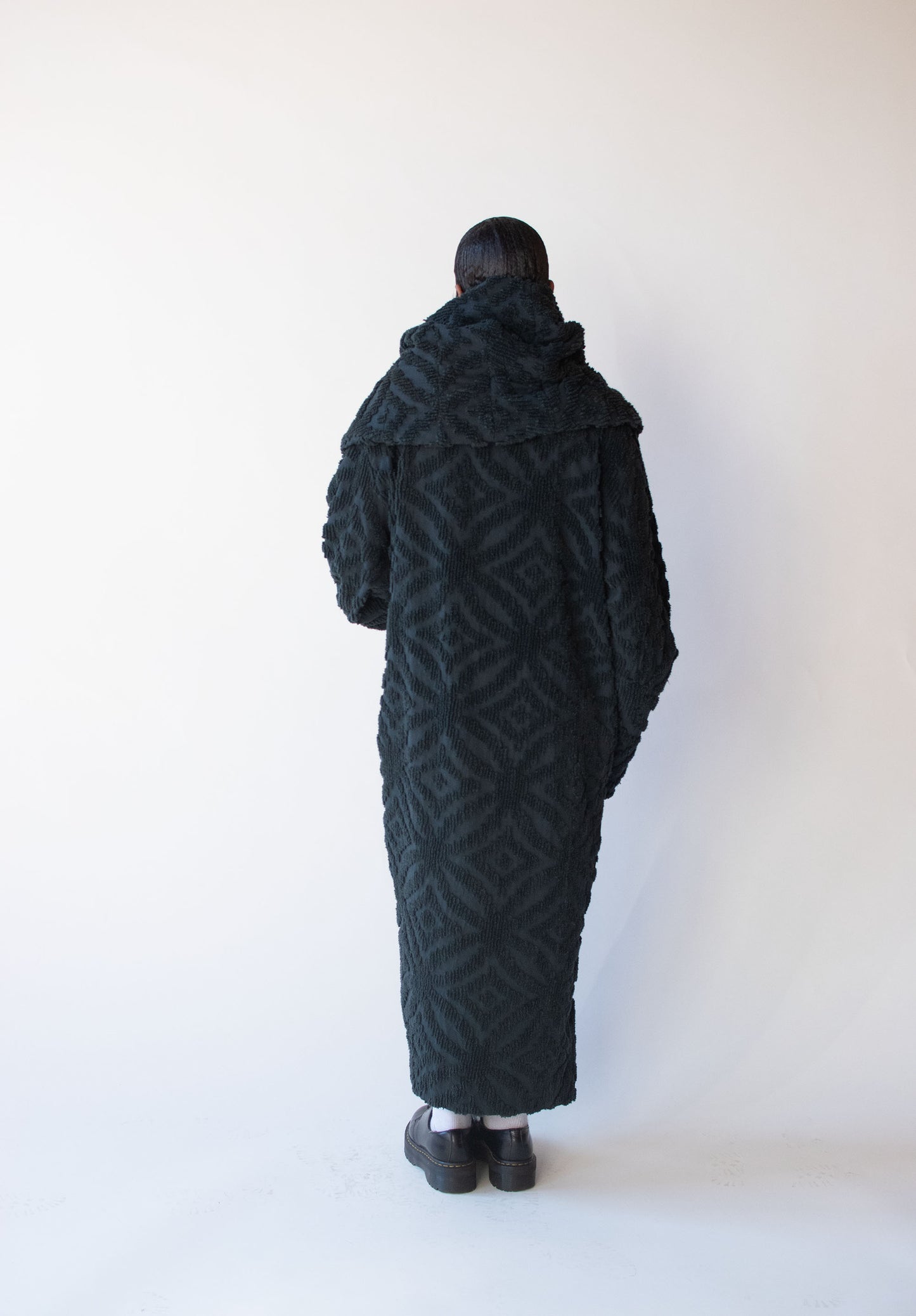 1980s Chenille Shawl Collar Coat | Norma Kamali