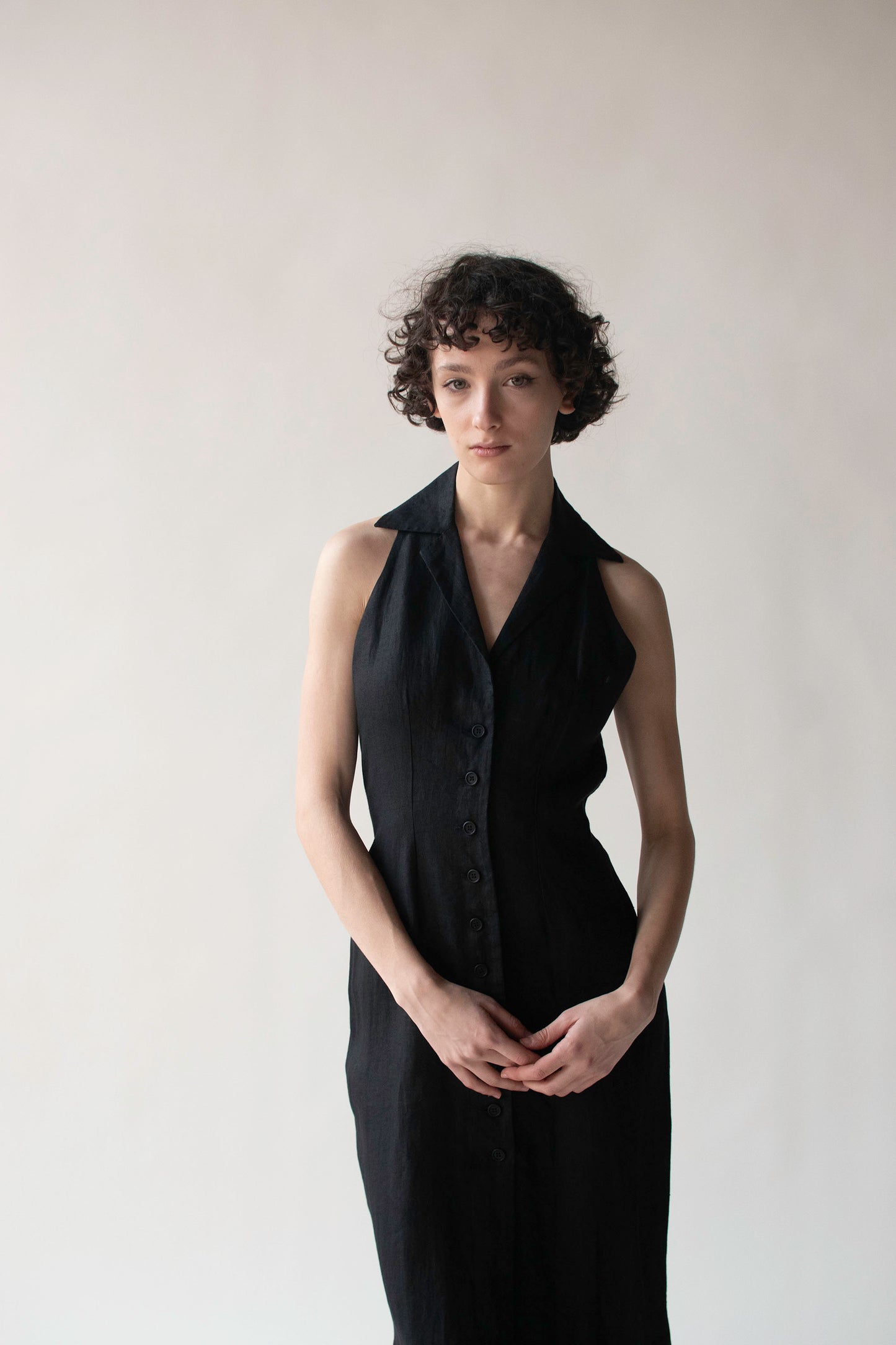 Black Linen Dress | Romeo Gigli 1996
