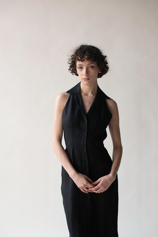 Black Linen Dress | Romeo Gigli 1996