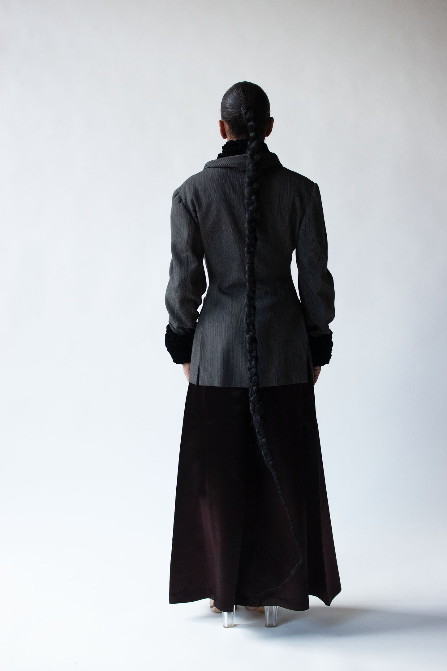 Gray Jacket w/ Chenille Trim | Romeo Gigli