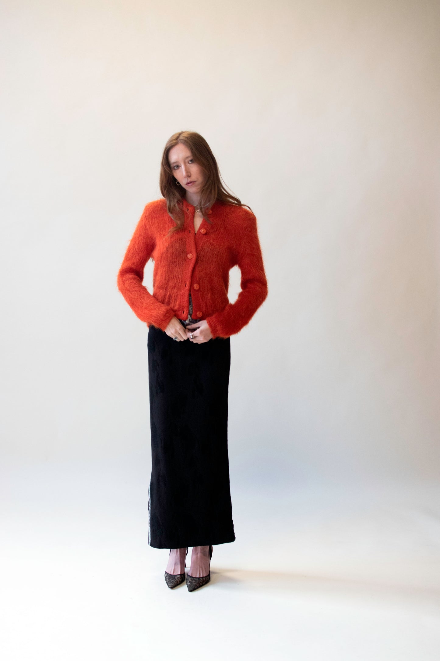 1960s Red Mohair Cardigan | Pandora Shagora