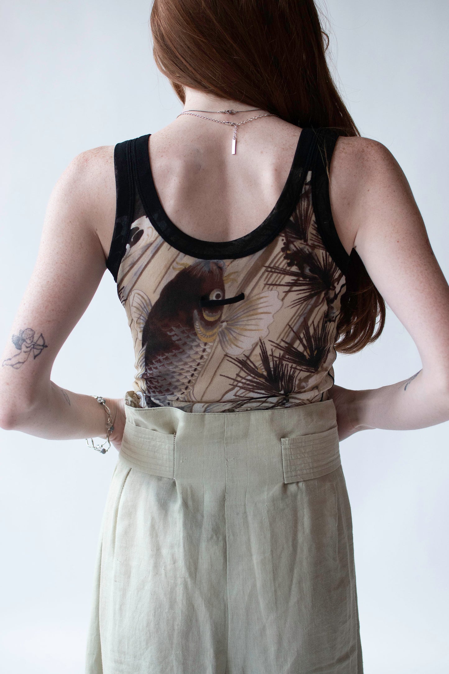 Koi Fish Print Mesh Tank | Jean Paul Gaultier