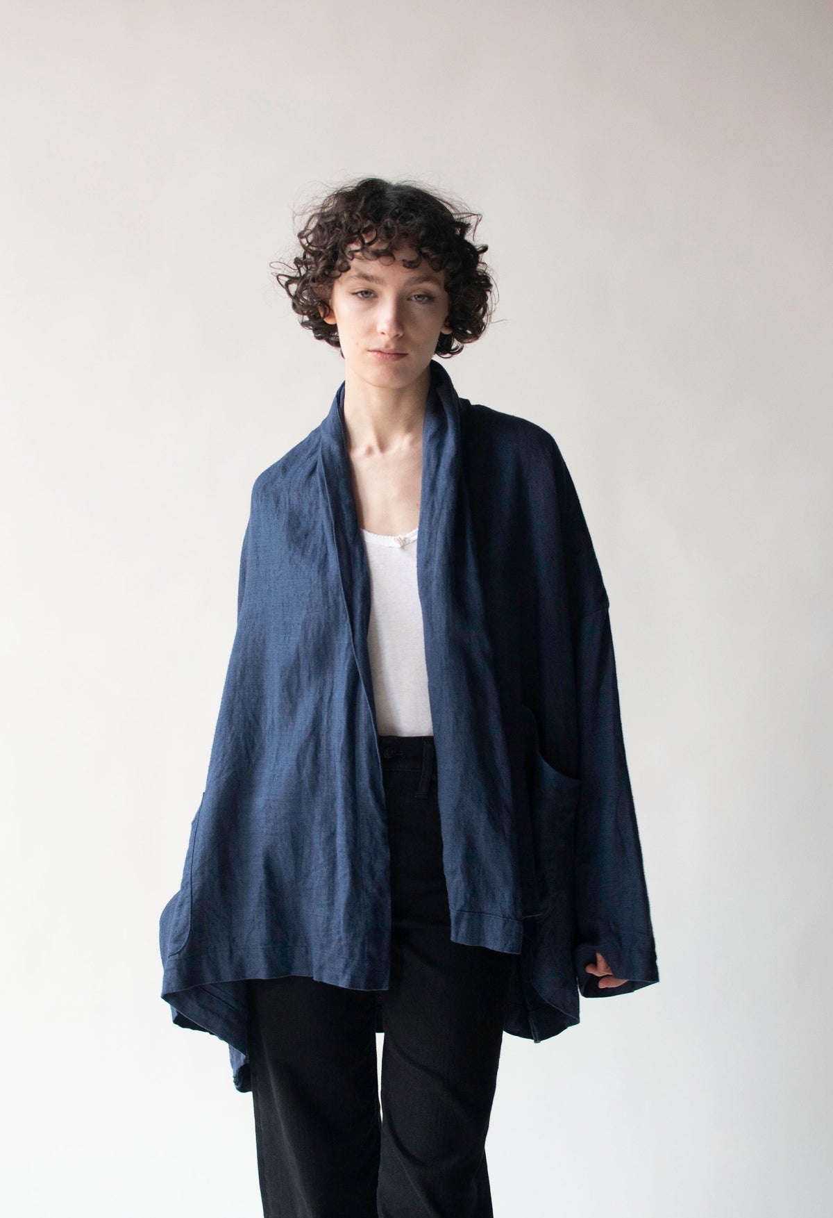 Navy Linen Jacket | G Gigli