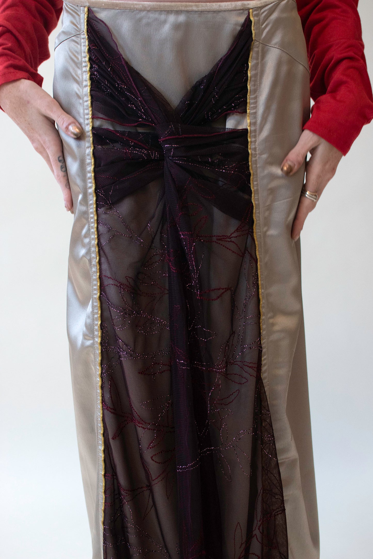 Gray Satin Skirt with Tulle Overlay | Voyage Invest in the Original