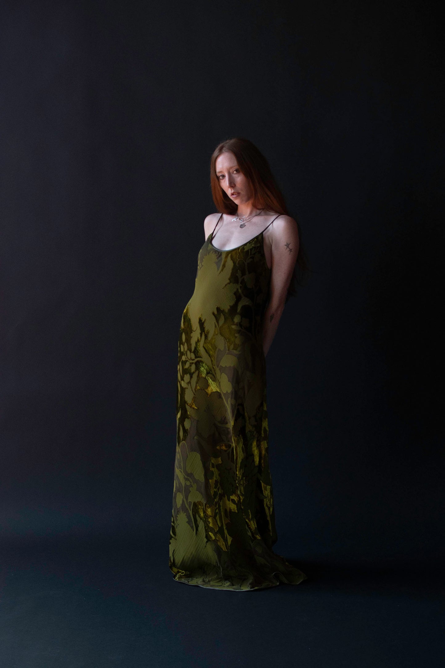 Olive Devoré Dress | Laura Biagiotti