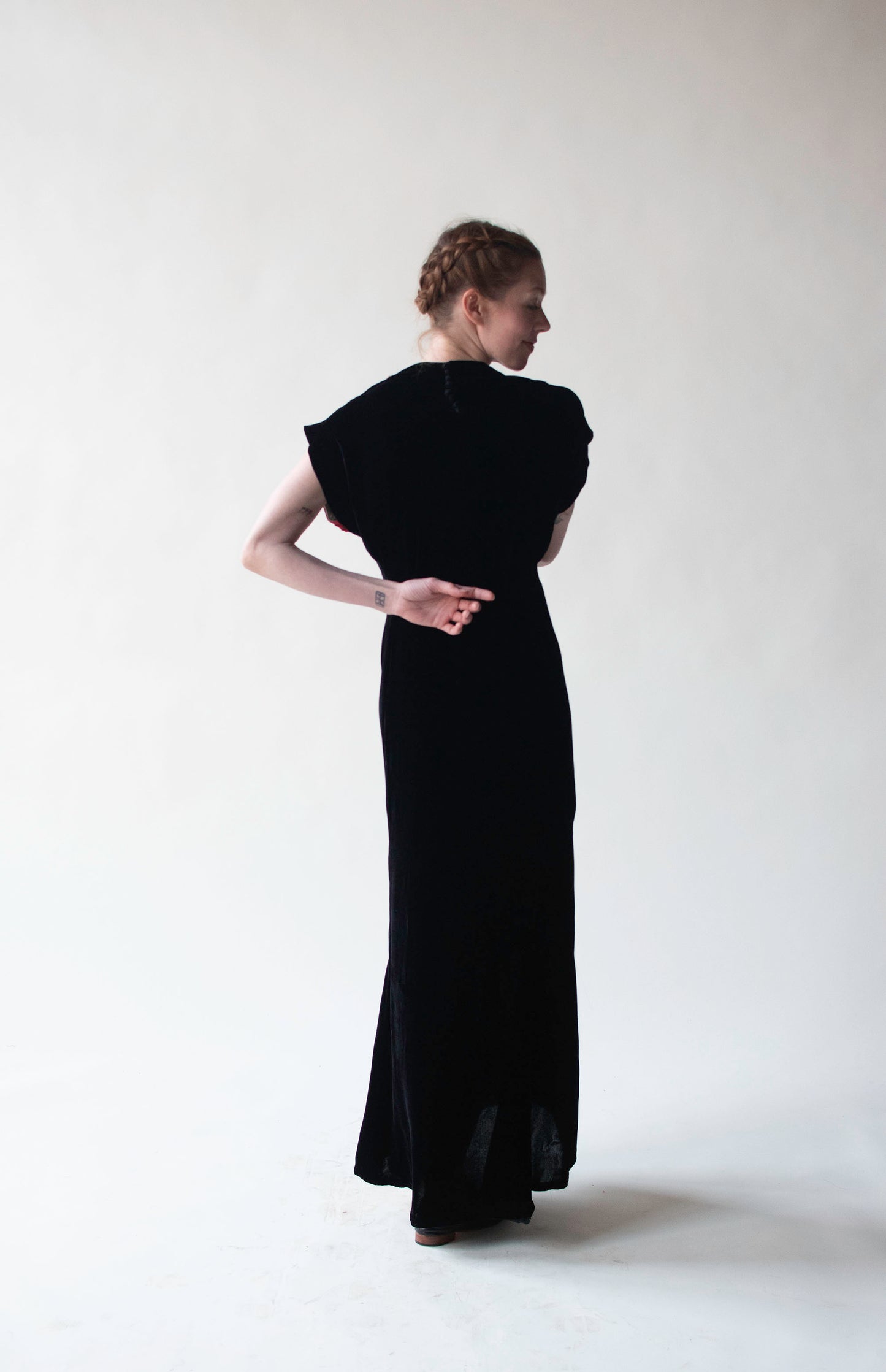 1930s Silk Velvet Dress