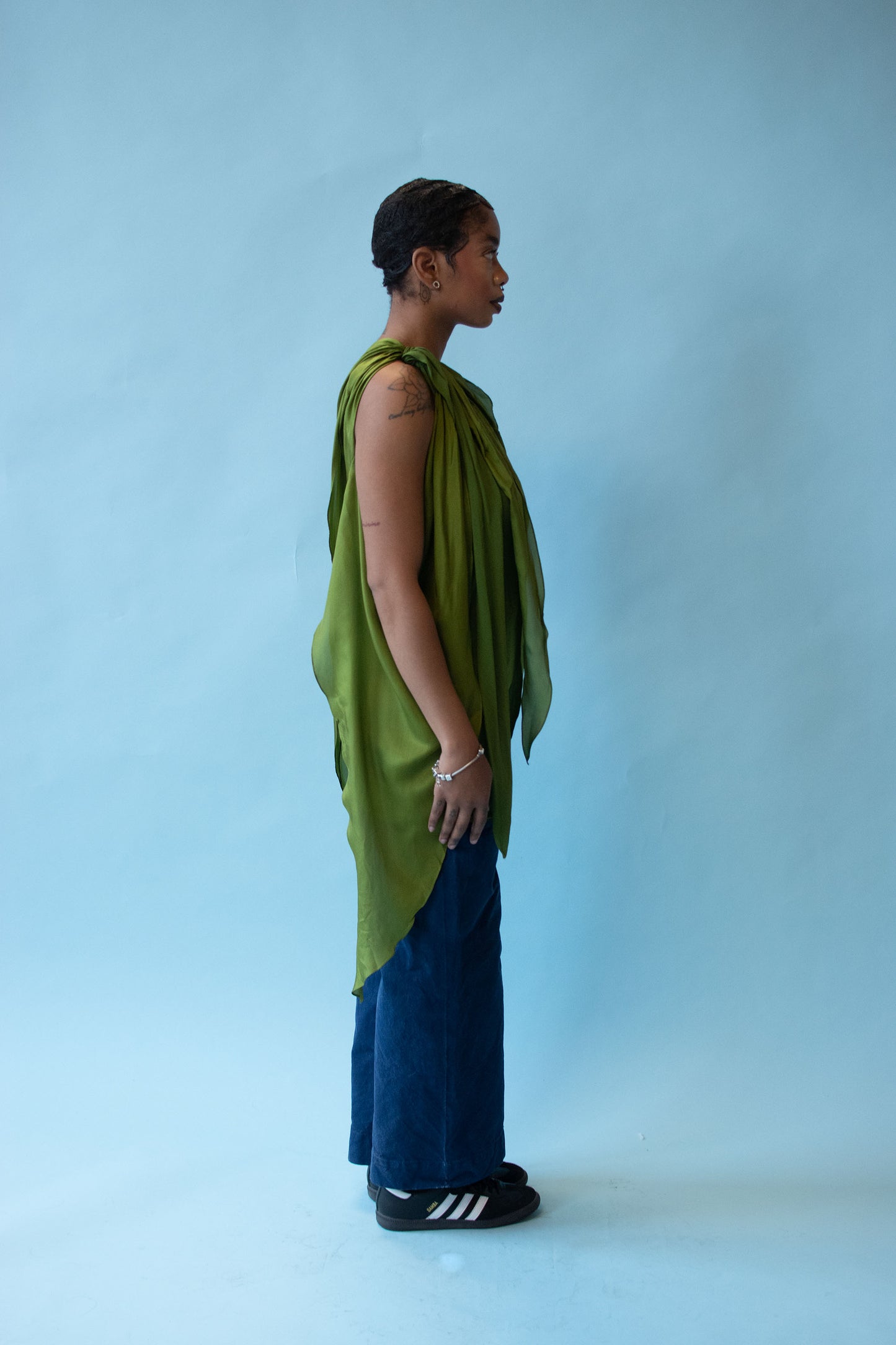 Green Silk Shirt | DKNY