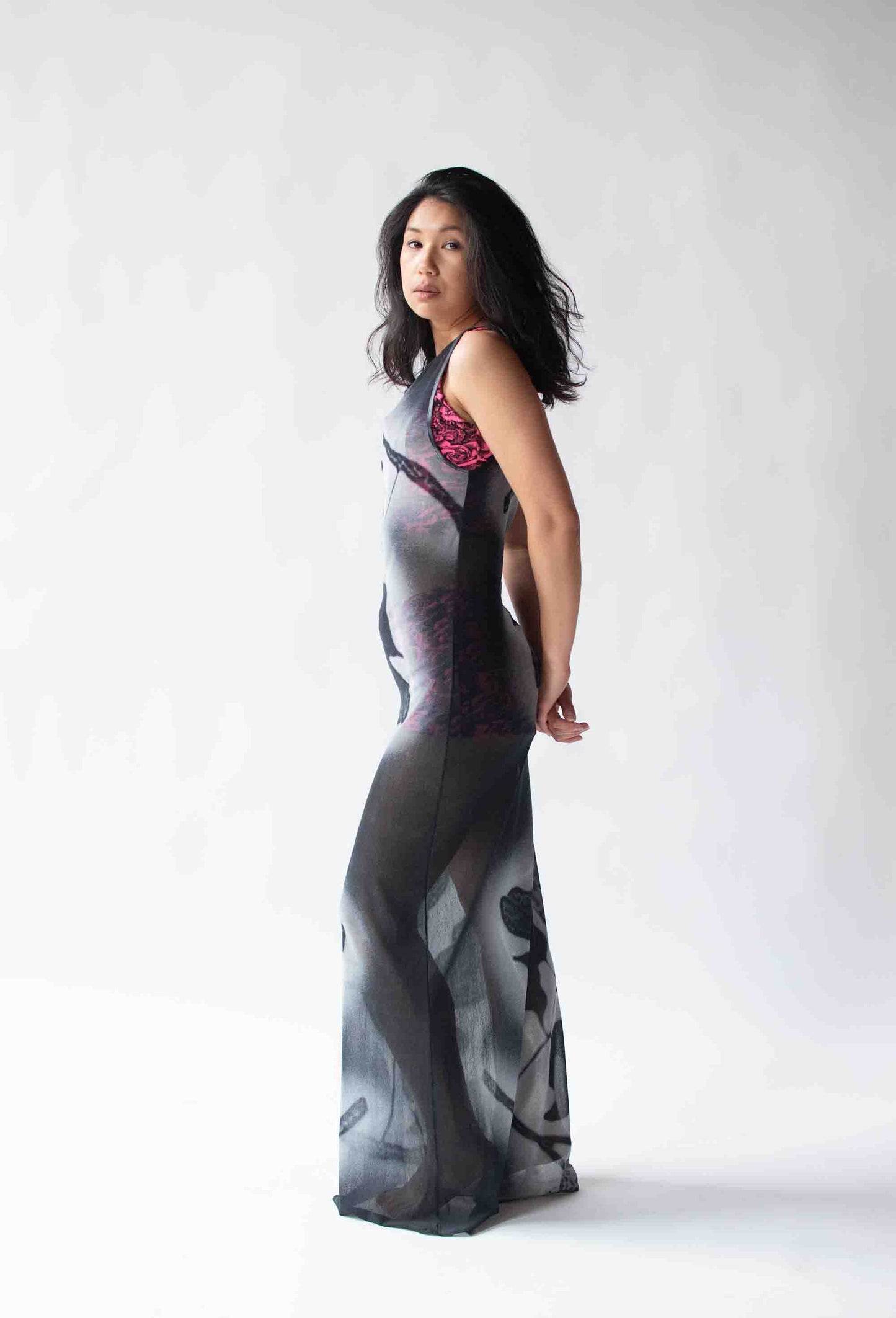1990s Printed Mesh Dress | Vivienne Tam