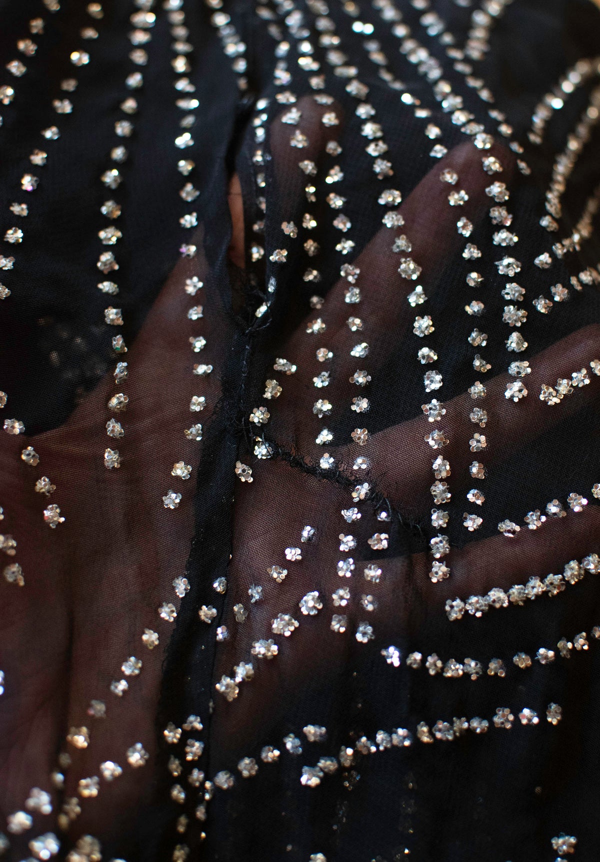 1970s Chiffon Glitter Dress | Helga