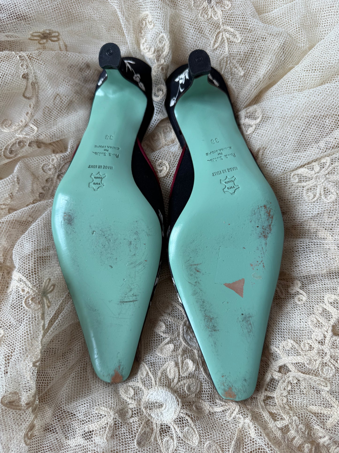 Embroidered Silk Mules | Paul Smith for Emma Hope