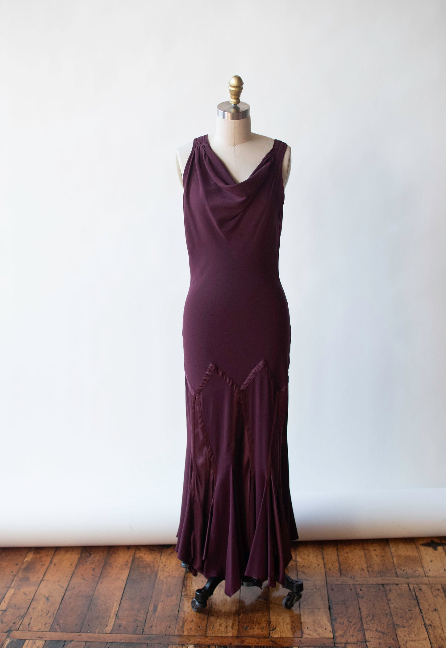 Burgundy Silk Dress | Roberto Cavalli AW 2005