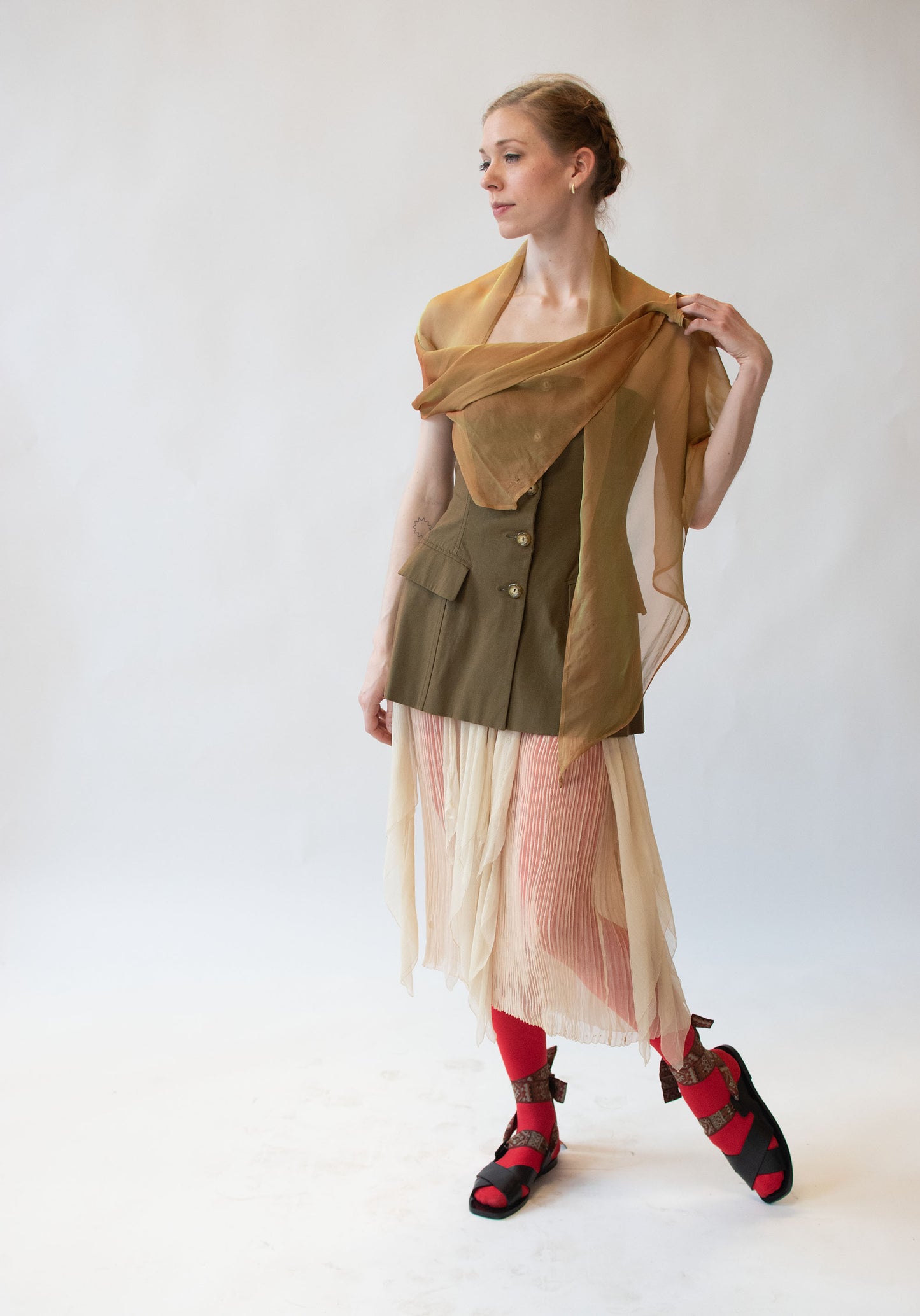 1990s Bustier w/ chiffon scarf | Paola Frani