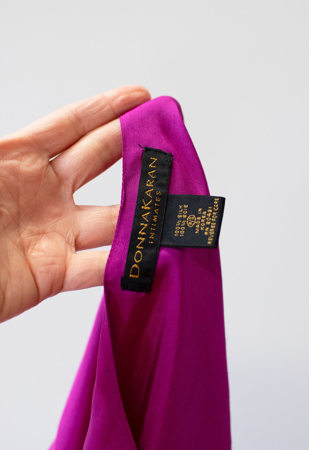 1990s Magenta Silk Caftan | Donna Karan